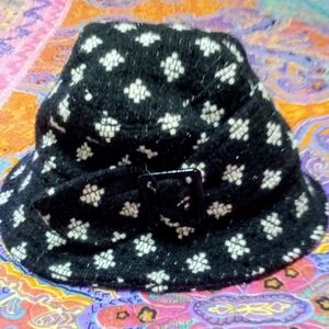Alessandra Bacci Black and White Patterned Hat